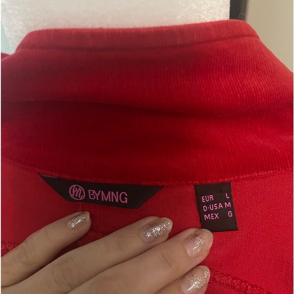 Red Corduroy Zip Up Fitted Jacket Size Medium - Picture 6 of 9